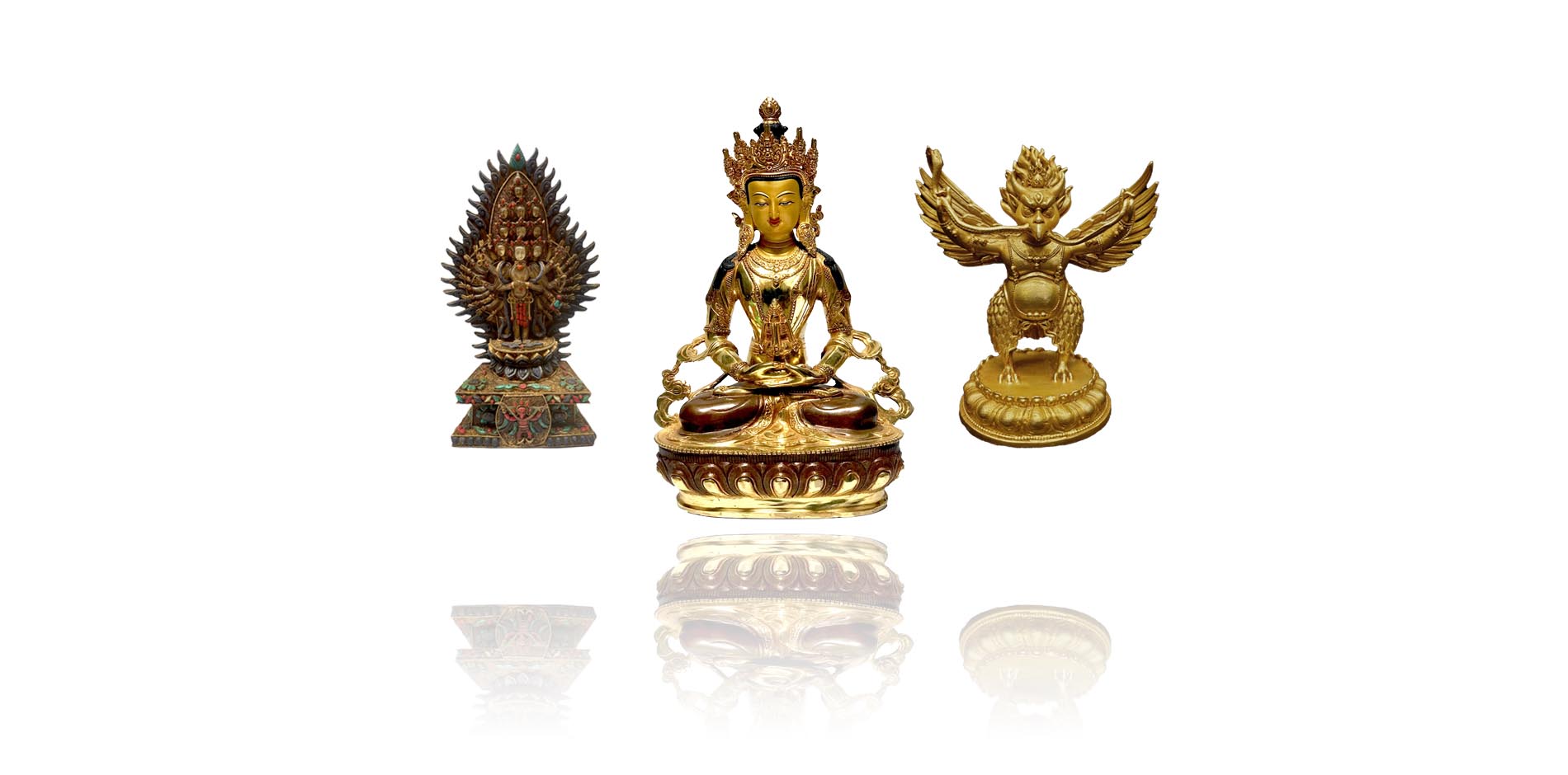 Collection of Nepali handmade buddhist statues