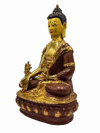 [best Price], [medicine Buddha], Buddhist Handmade Statue, [partly Gold Plated], Wtih [face Painted], For A Gift, Altars And Buddhist Ritual