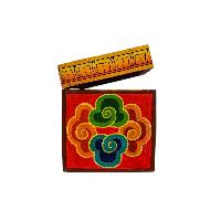 Buddhist Wooden Box With [shakyamuni And Medicine Buddha], Tibetan Style With Traditional Colors
