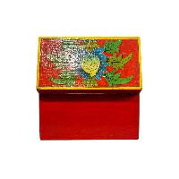 Buddhist Wooden Box With [shakyamuni And Medicine Buddha], Tibetan Style With Traditional Colors