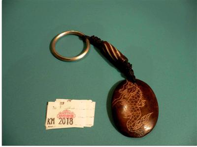 Yak Bone Design Keyring, Handmade In Nepal