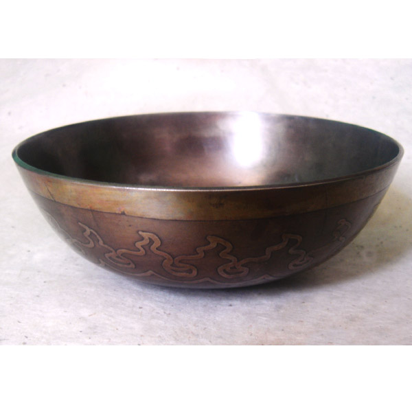 Etching - Flat Oxidized Singing Bowl