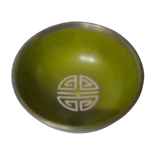 Glossy -green Color Chinese Pattern Design Singing Bowl