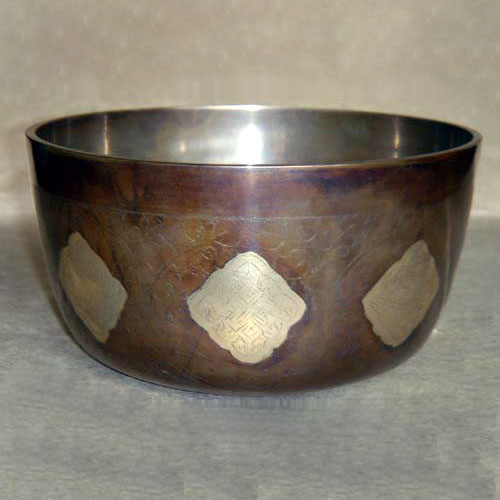 Carved - Deep Ashtamangala Design Oxidized Singing Bowl