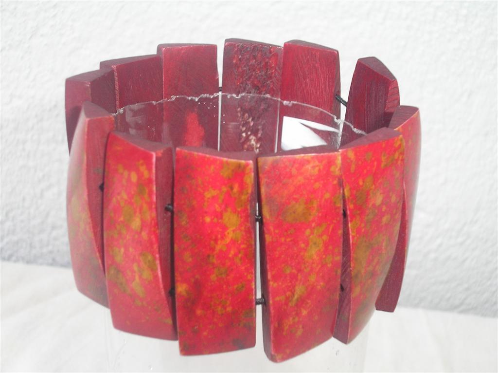 Red Bone Yak Bone Bracelet, Handmade In Nepal