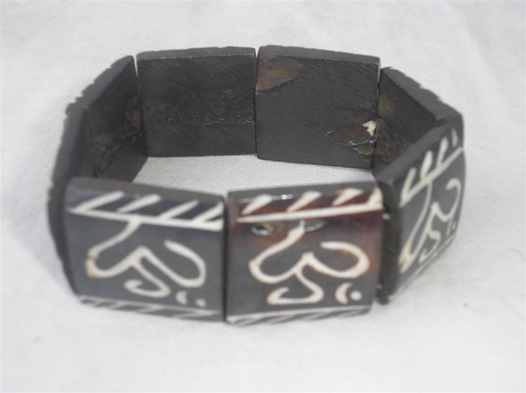 Om Design Yak Bone Bracelet, Handmade In Nepal