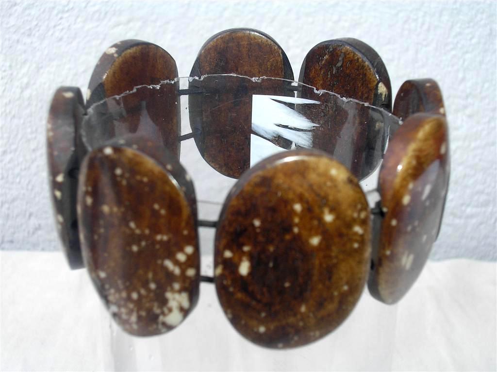 Ovel Antique Design Yak Bone Bracelet, Handmade In Nepal