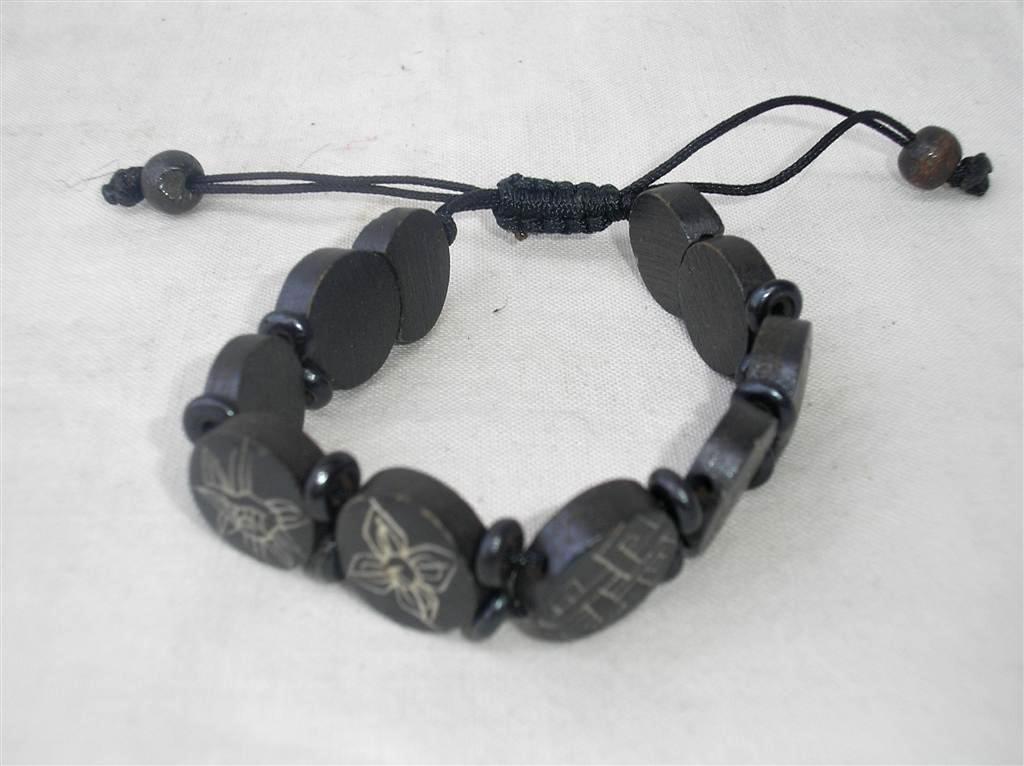 Om Design Yak Bone Bracelet, Handmade In Nepal
