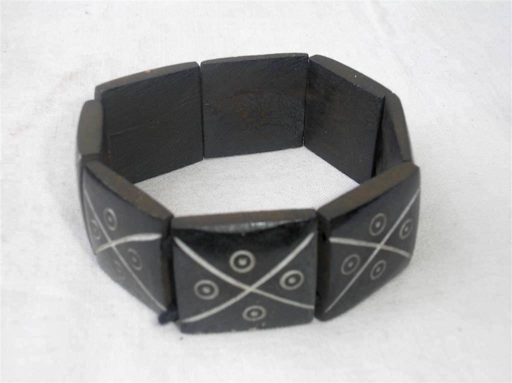 Cross Design Yak Bone Bracelet, Handmade In Nepal