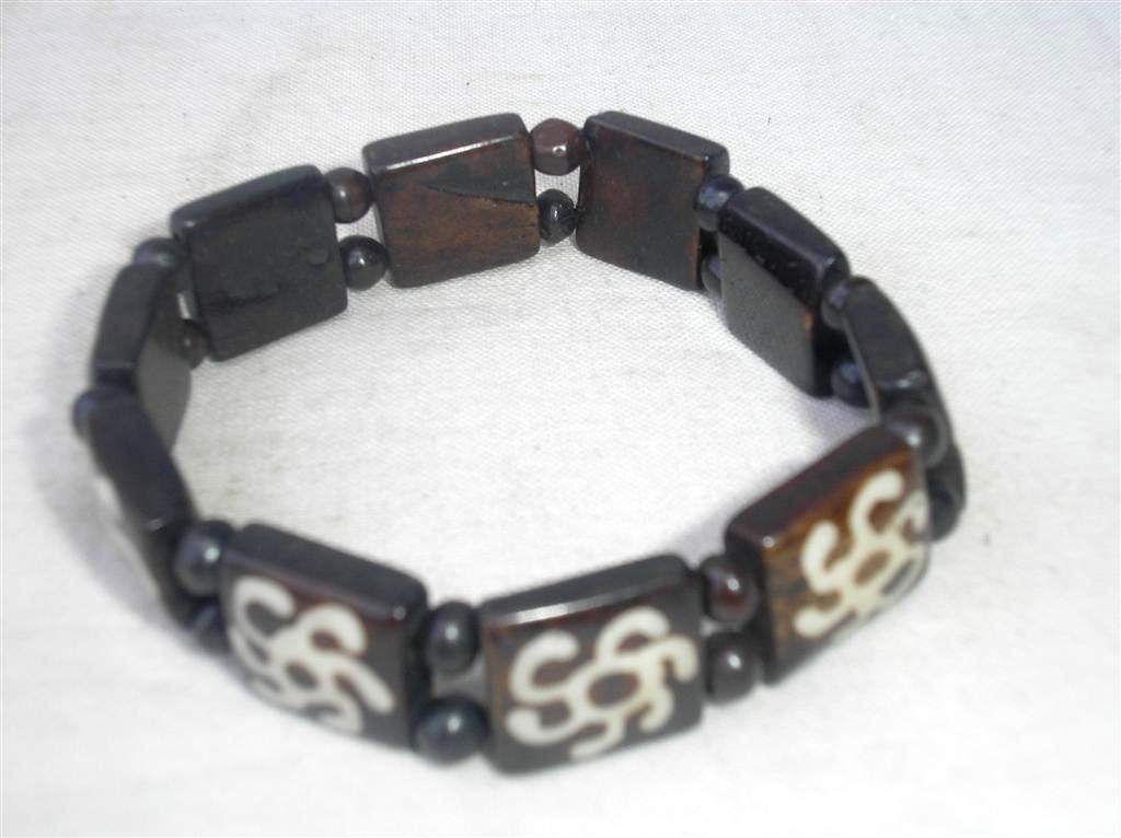 Om Design Yak Bone Bracelet, Handmade In Nepal