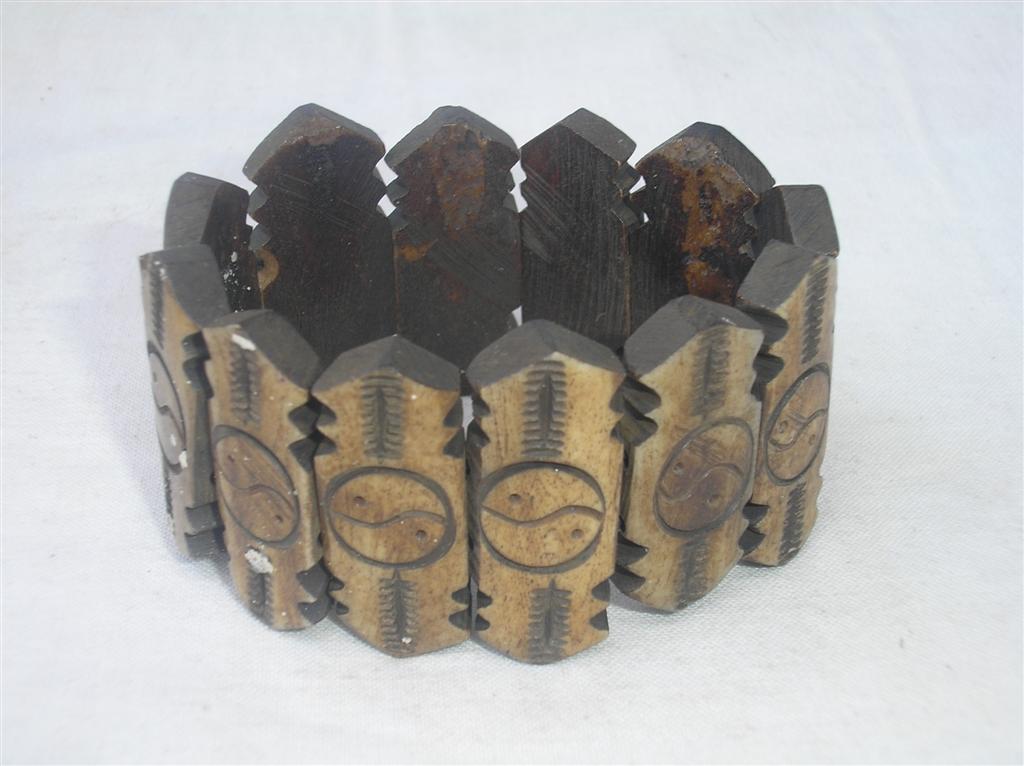Om Design Yak Bone Bracelet, Handmade In Nepal