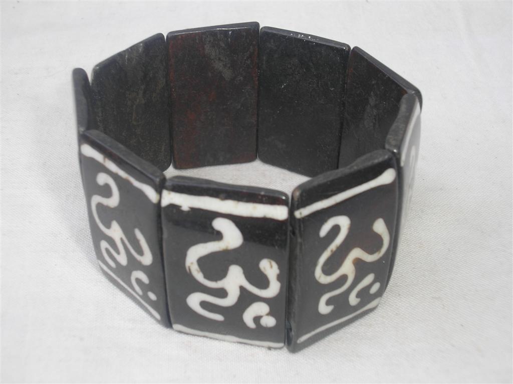 Om Design Yak Bone Bracelet, Handmade In Nepal