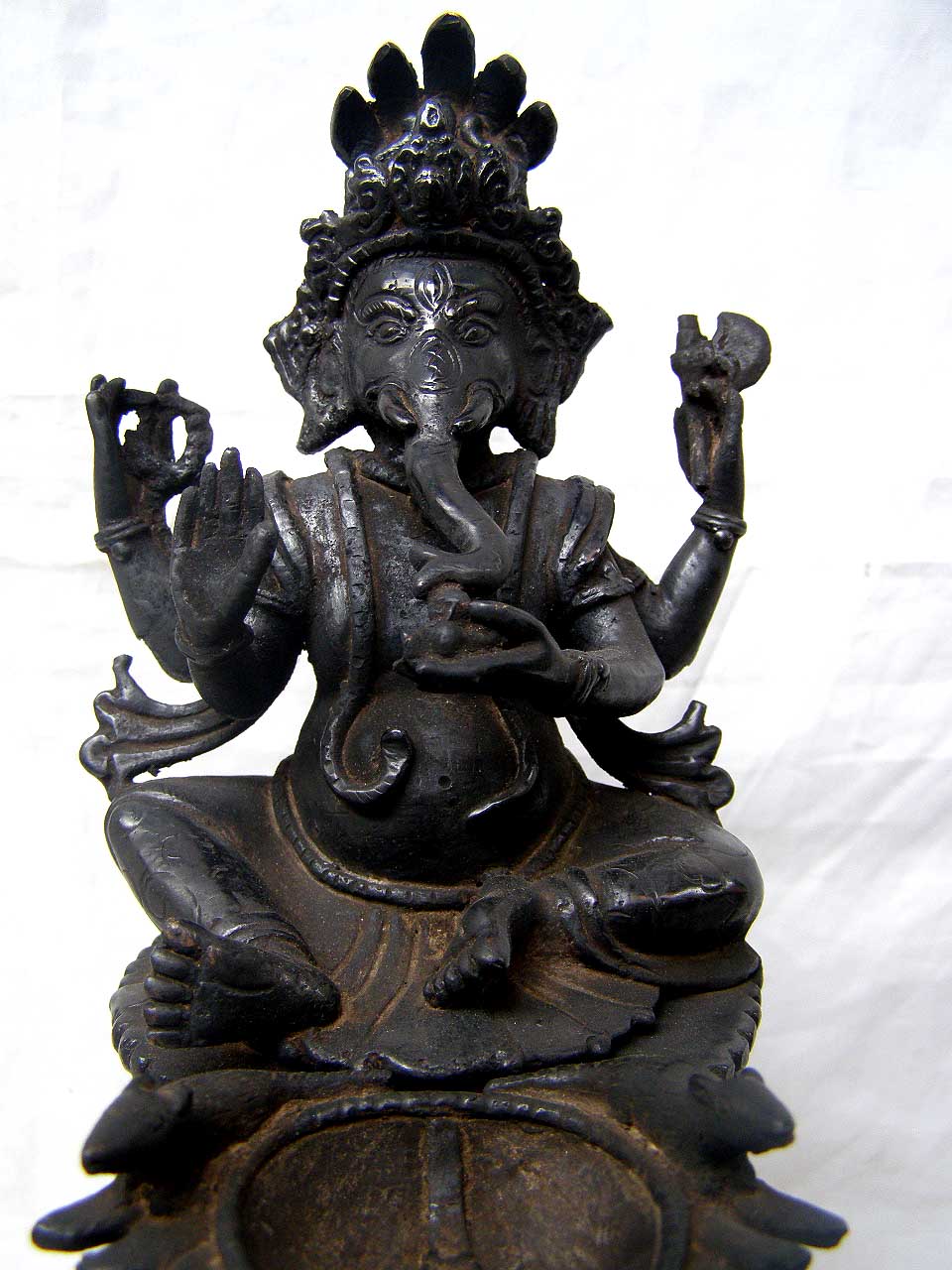 Ganesh Statue, black Oxidized, old Post, remakable