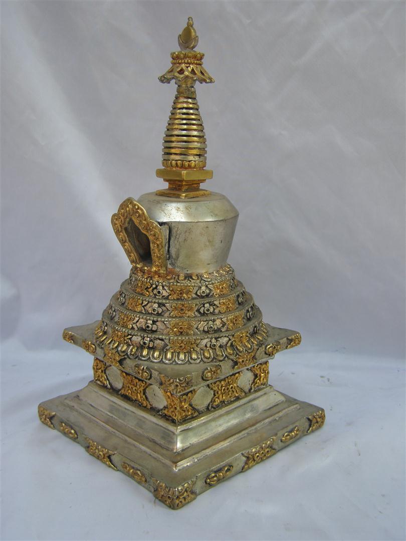 Stupa, full Silver Plated, old Post, remakable