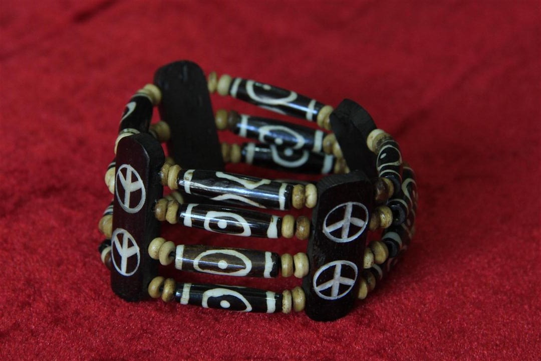 3 Layer Zee Bone Yak Bone Yak Bone Bracelet, Handmade In Nepal, Handmade In Nepal