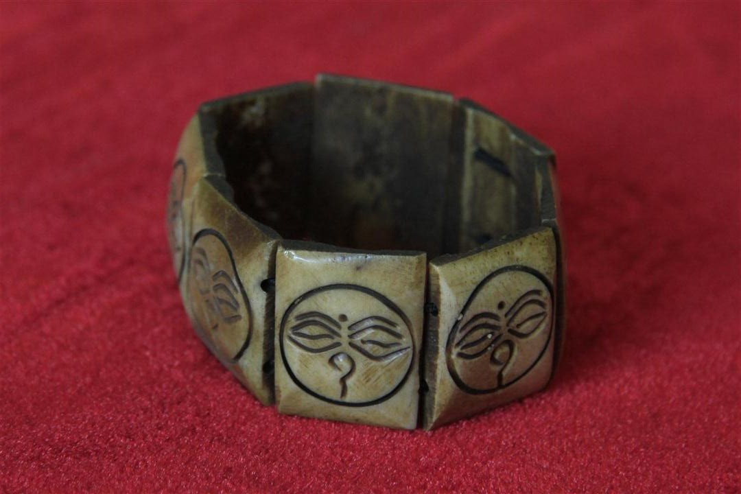 Buddha Eyerbone Yak Bone Yak Bone Bracelet, Handmade In Nepal, Handmade In Nepal