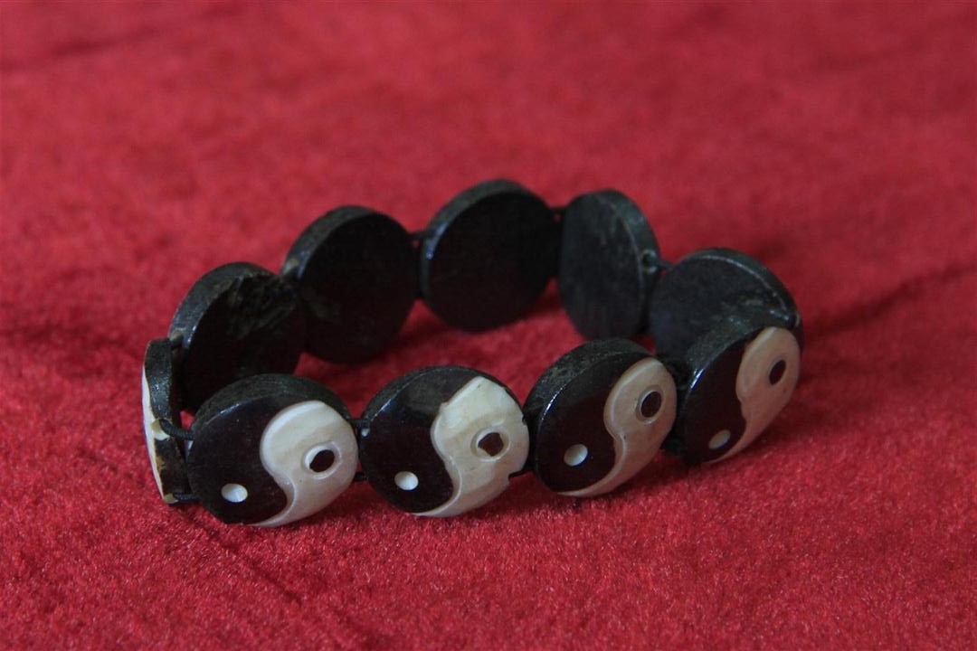 Ying Yang Bone Yak Bone Yak Bone Bracelet, Handmade In Nepal, Handmade In Nepal