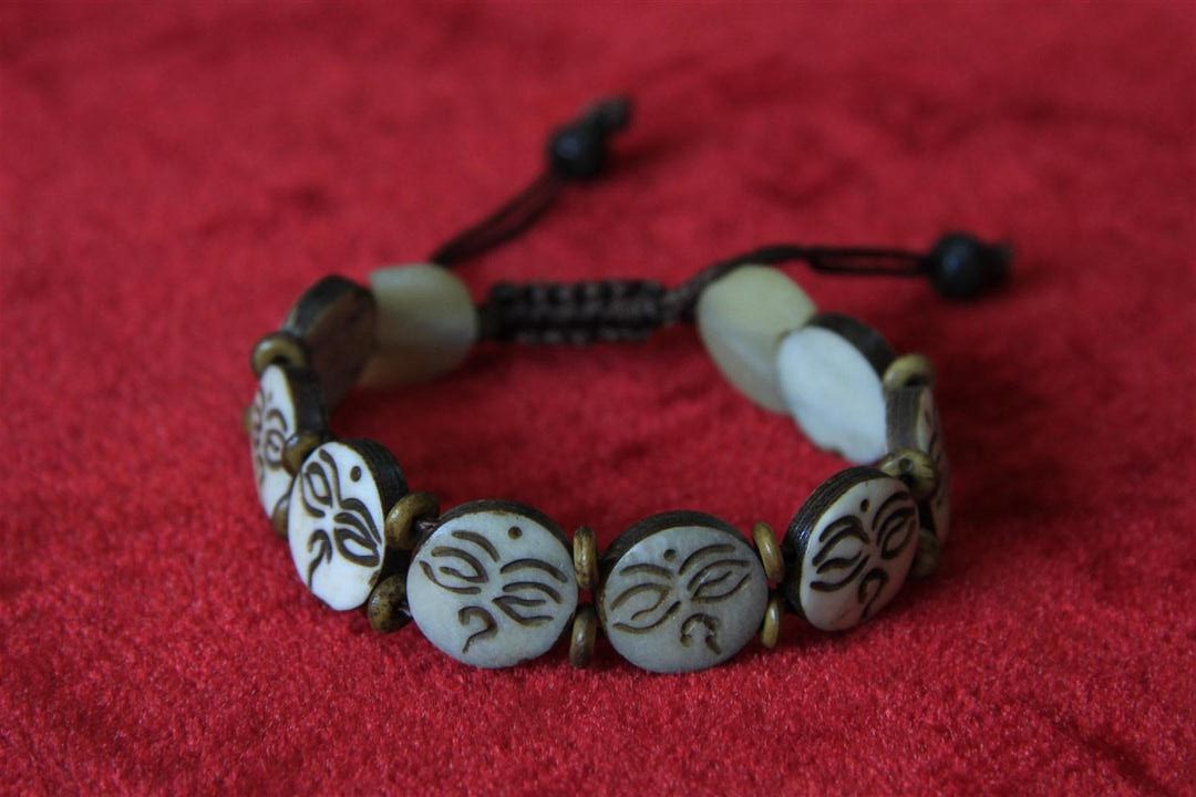 Buddha Eye Bone Yak Bone Yak Bone Bracelet, Handmade In Nepal, Handmade In Nepal