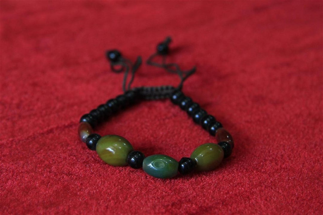 Imitation Stone Yak Bone Bracelet, Handmade In Nepal