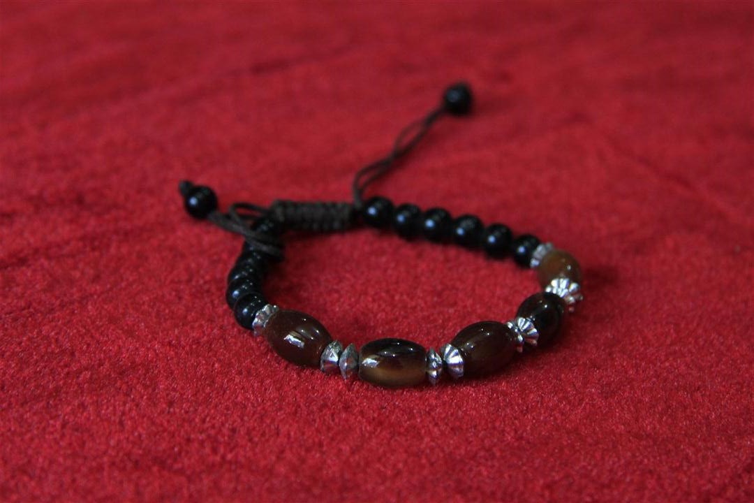 Imitation Stone Yak Bone Bracelet, Handmade In Nepal