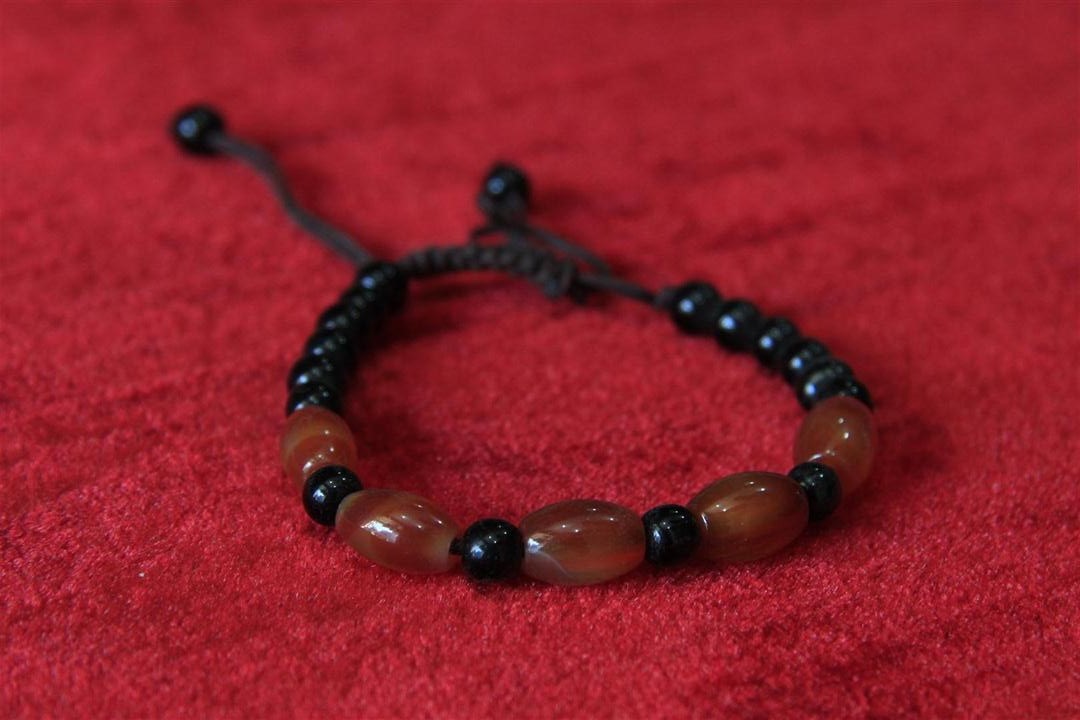 Imitation Stone Yak Bone Bracelet, Handmade In Nepal