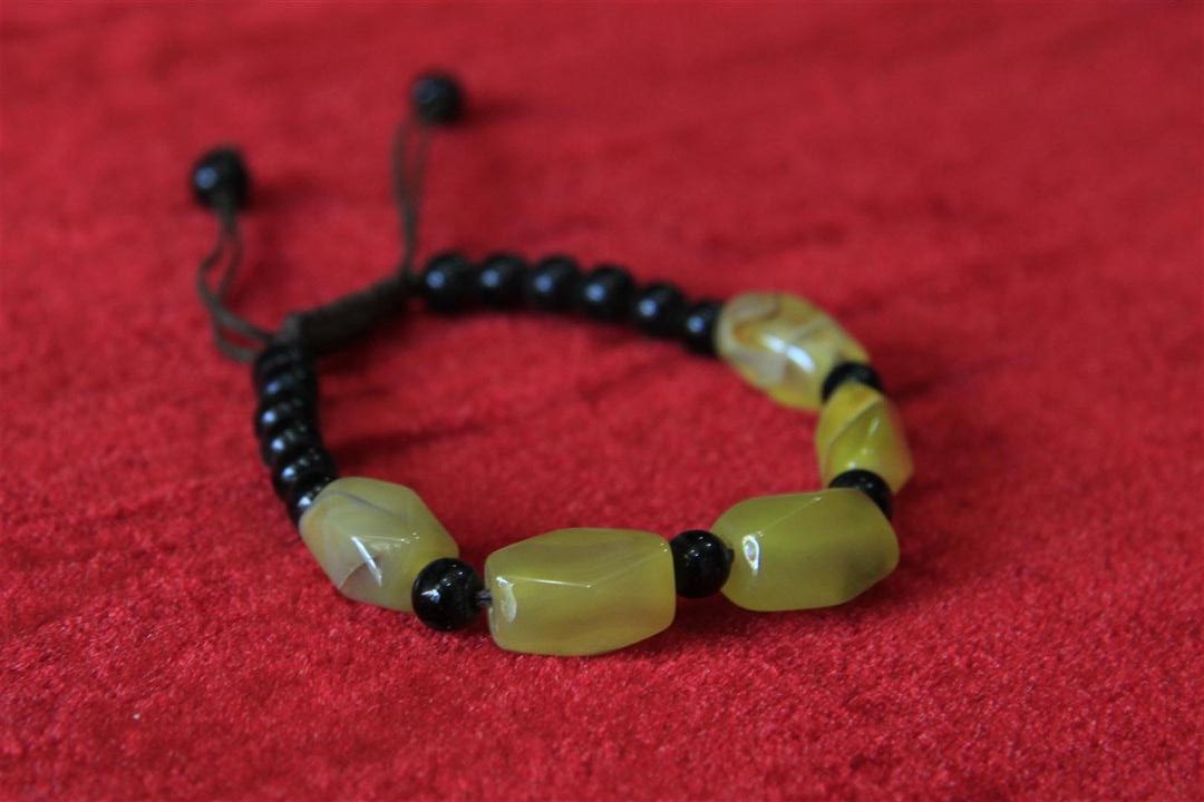 Imitation Stone Yak Bone Bracelet, Handmade In Nepal