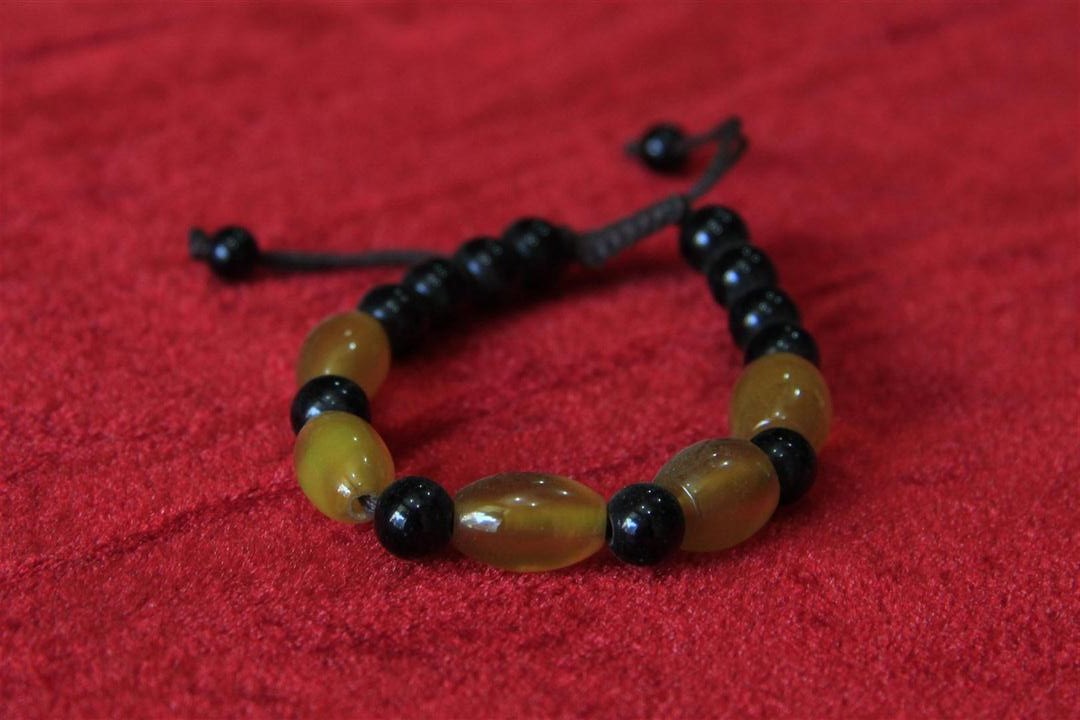 Imitation Stone Yak Bone Bracelet, Handmade In Nepal