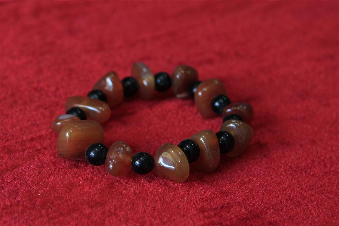 Imitation Stone Yak Bone Bracelet, Handmade In Nepal
