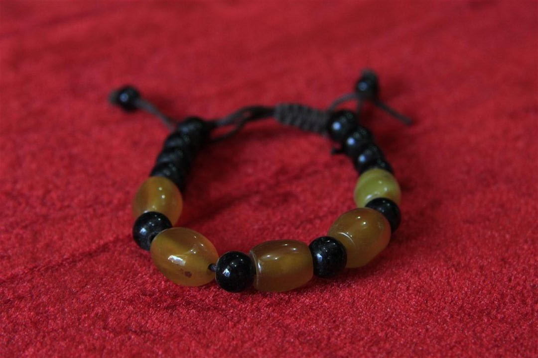 Imitation Stone Yak Bone Bracelet, Handmade In Nepal