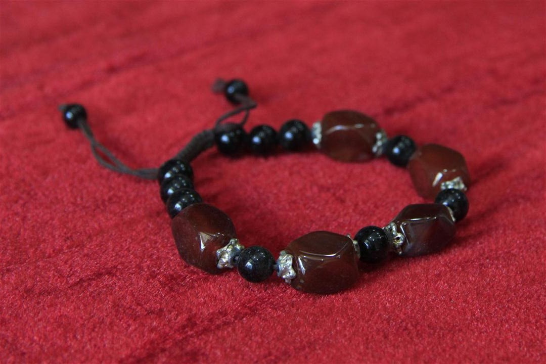 Imitation Stone Yak Bone Bracelet, Handmade In Nepal
