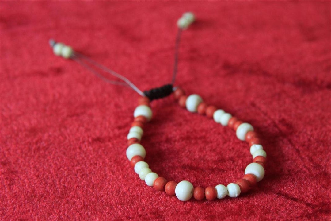 Imitation Stone Yak Bone Bracelet, Handmade In Nepal