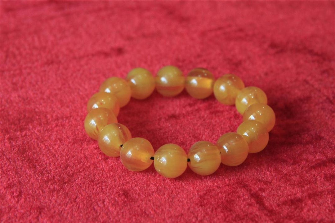 Imitation Stone Yak Bone Bracelet, Handmade In Nepal