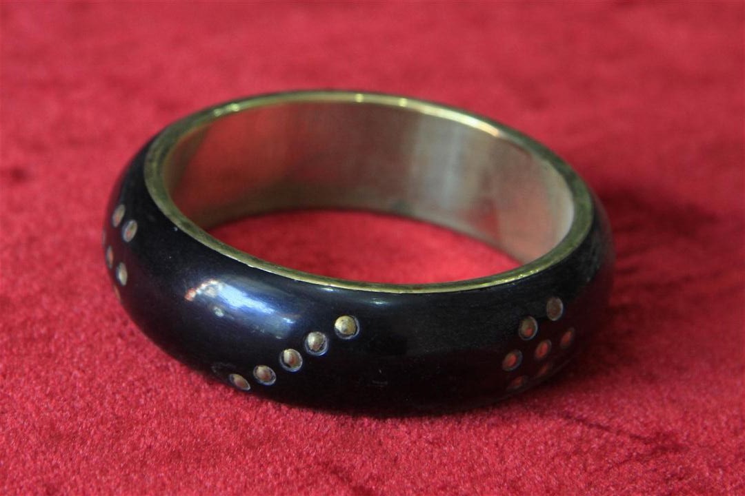 Brass Yak Bone Bracelet, Handmade In Nepal <span Style=