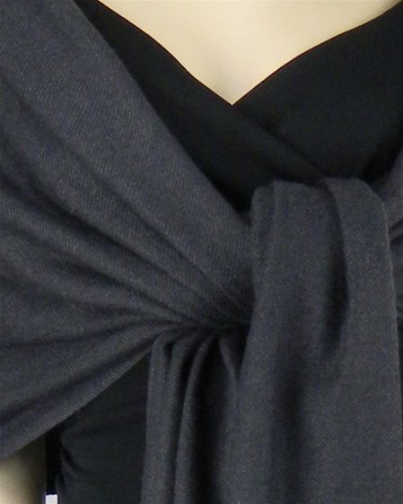 Silk Mix Pashmina, 70 Percent Pashmina, 30 Percent Silk, Old Style, Charcoal 2