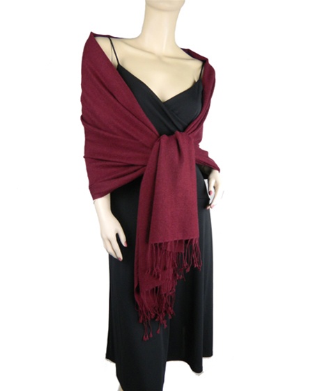 Silk Mix Pashmina, 70 Percent Pashmina, 30 Percent Silk, Old Style, Chocolate