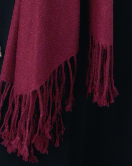 Silk Mix Pashmina, 70 Percent Pashmina, 30 Percent Silk, Old Style, Cranberry