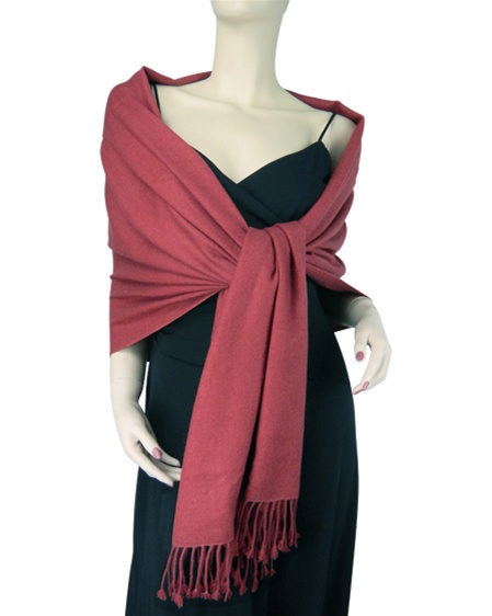 Silk Mix Pashmina, 70 Percent Pashmina, 30 Percent Silk, Old Style, Dark Purple