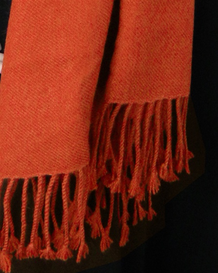 Silk Mix Pashmina, 70 Percent Pashmina, 30 Percent Silk, Old Style, Earth Red