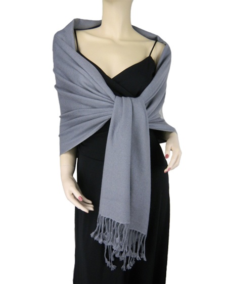 Silk Mix Pashmina, 70 Percent Pashmina, 30 Percent Silk, Old Style, Grey