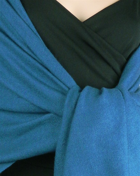 Silk Mix Pashmina, 70 Percent Pashmina, 30 Percent Silk, Old Style, Moroccan Blue 2 2