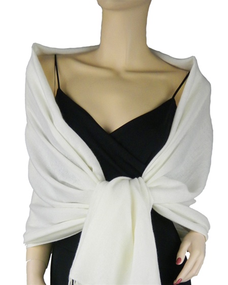 Silk Mix Pashmina, 70 Percent Pashmina, 30 Percent Silk, Old Style, Natural 2