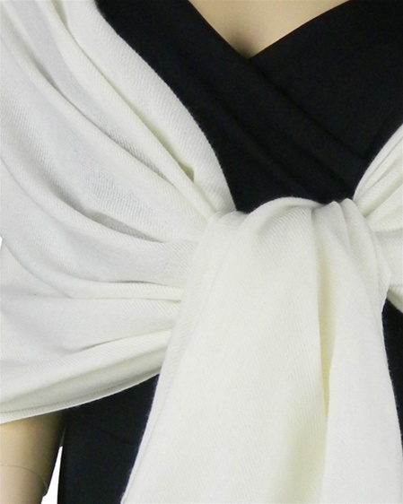 Silk Mix Pashmina, 70 Percent Pashmina, 30 Percent Silk, Old Style, Natural 2