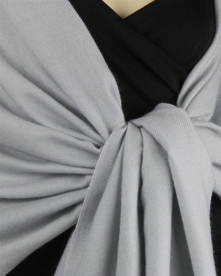 Silk Mix Pashmina, 70 Percent Pashmina, 30 Percent Silk, Old Style, Silver Grey 2 2