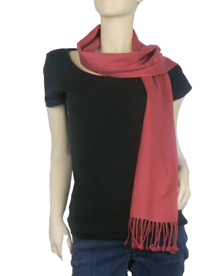 Pashmina Muffler, Nepali Pashmina Scraf, Four-ply Wool, Earth Red