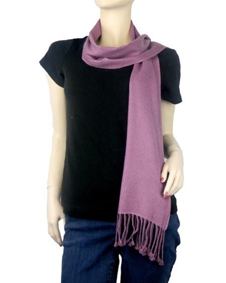 Pashmina Muffler, Nepali Pashmina Scraf, Four-ply Wool, Midnight Lavender