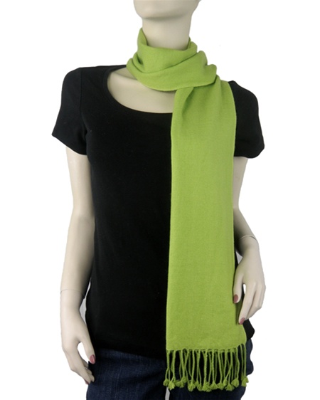 Pashmina Muffler, Nepali Pashmina Scraf, Four-ply Wool, Moss