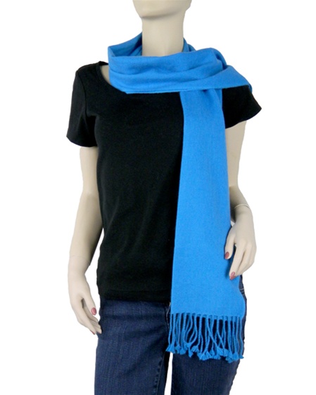 Pashmina Muffler, Nepali Pashmina Scraf, Four-ply Wool, Peacock Blue