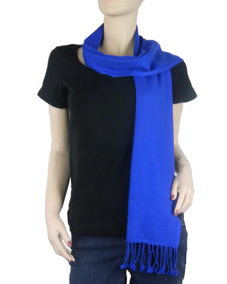 Pashmina Muffler, Nepali Pashmina Scraf, Four-ply Wool, Royal Blue