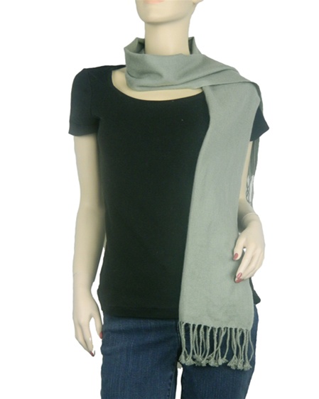 Pashmina Muffler, Nepali Pashmina Scraf, Four-ply Wool, Sage Green