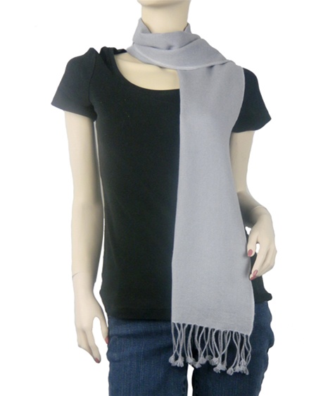 Pashmina Muffler, Nepali Pashmina Scraf, Four-ply Wool, Silver Grey